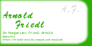 arnold friedl business card